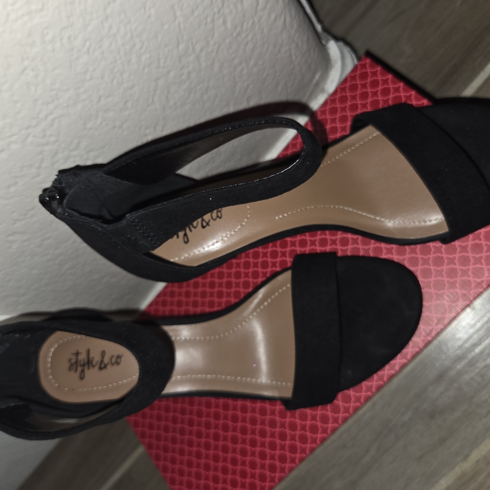 Macy's Black Heels Classic Suede Elegance